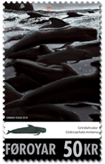 Pilot whales Faroese stamp 2010