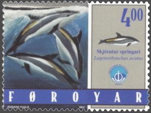 Faroe Islands stamp with dolphins